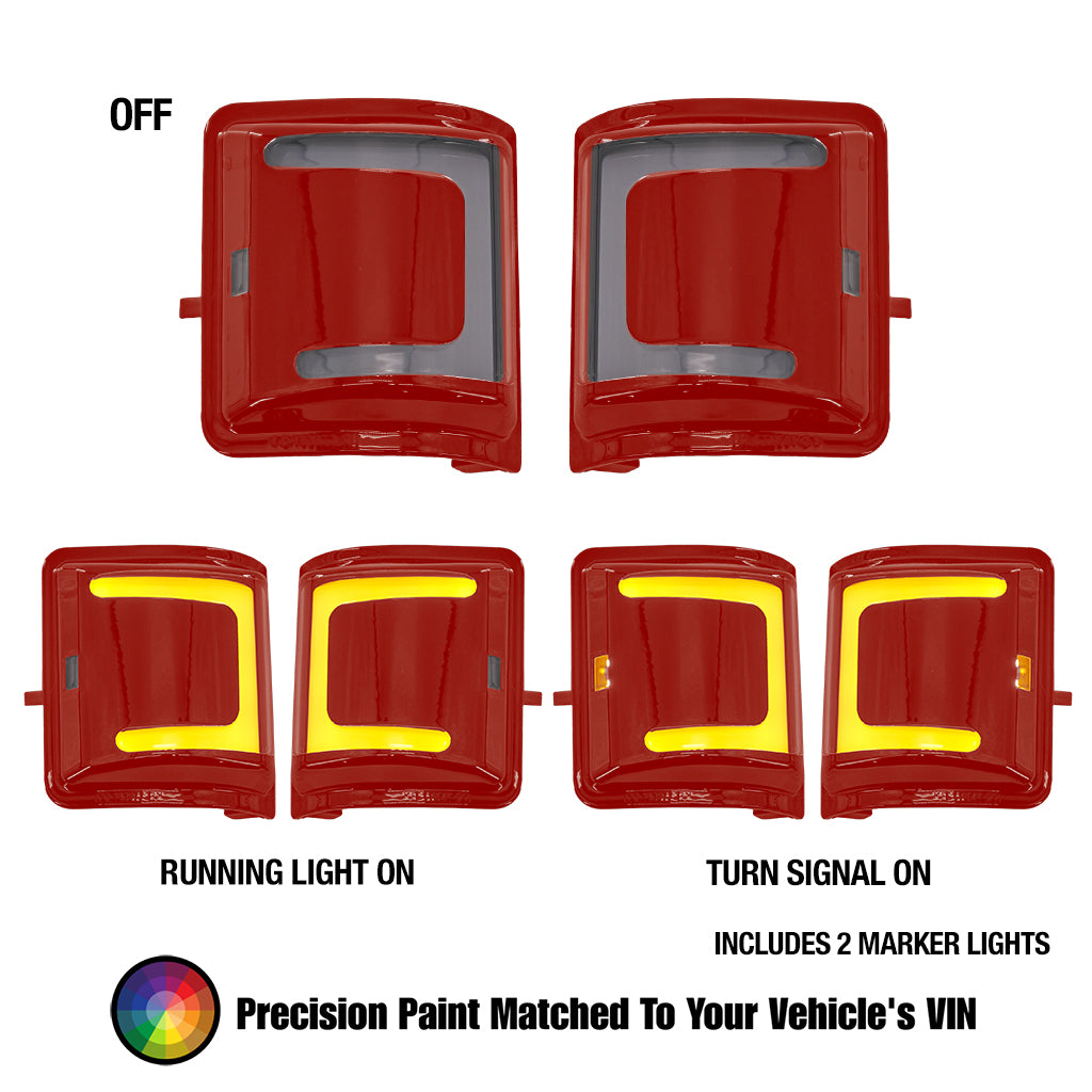 Ford Tow Mirror Replacement Lights (2008 Style) – Painted (VIN matched), Signal and Running Light