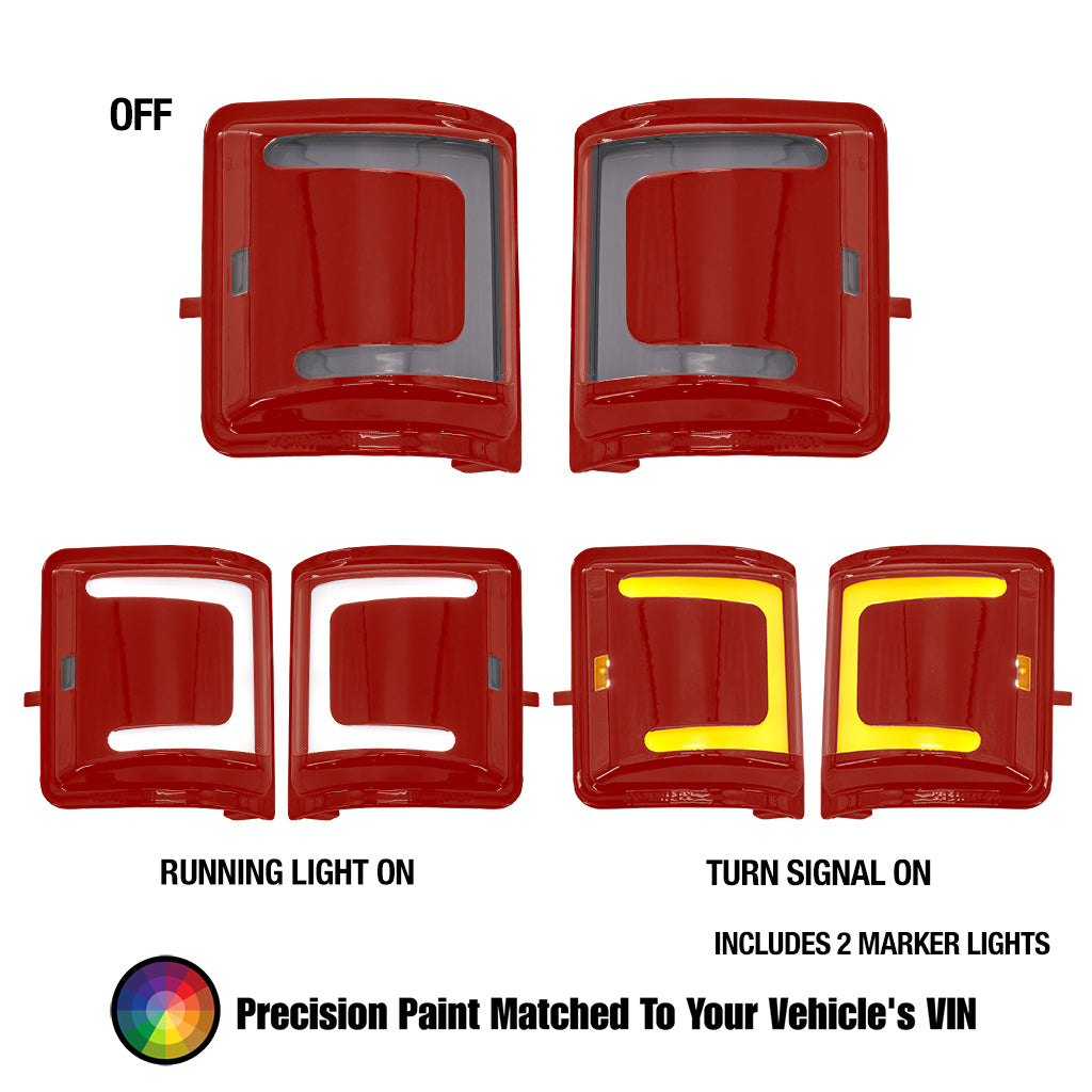 Ford Tow Mirror Replacement Lights (2008 Style) – Painted (VIN matched), Switchback (White/Amber)