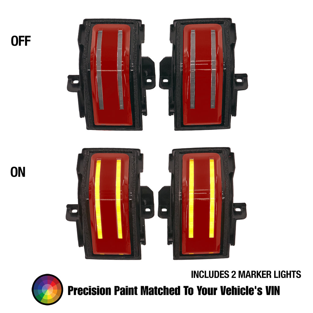 Ford F-150 Tow Mirror Lights (2015-2026) - Strip or Switchback – Painted (VIN matched), Clear