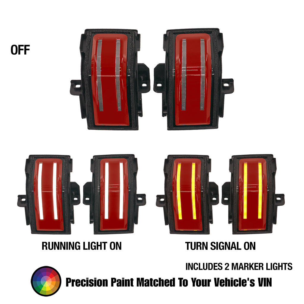 Ford F-150 Tow Mirror Lights (2015-2026) - Strip or Switchback – Painted (VIN matched), Clear
