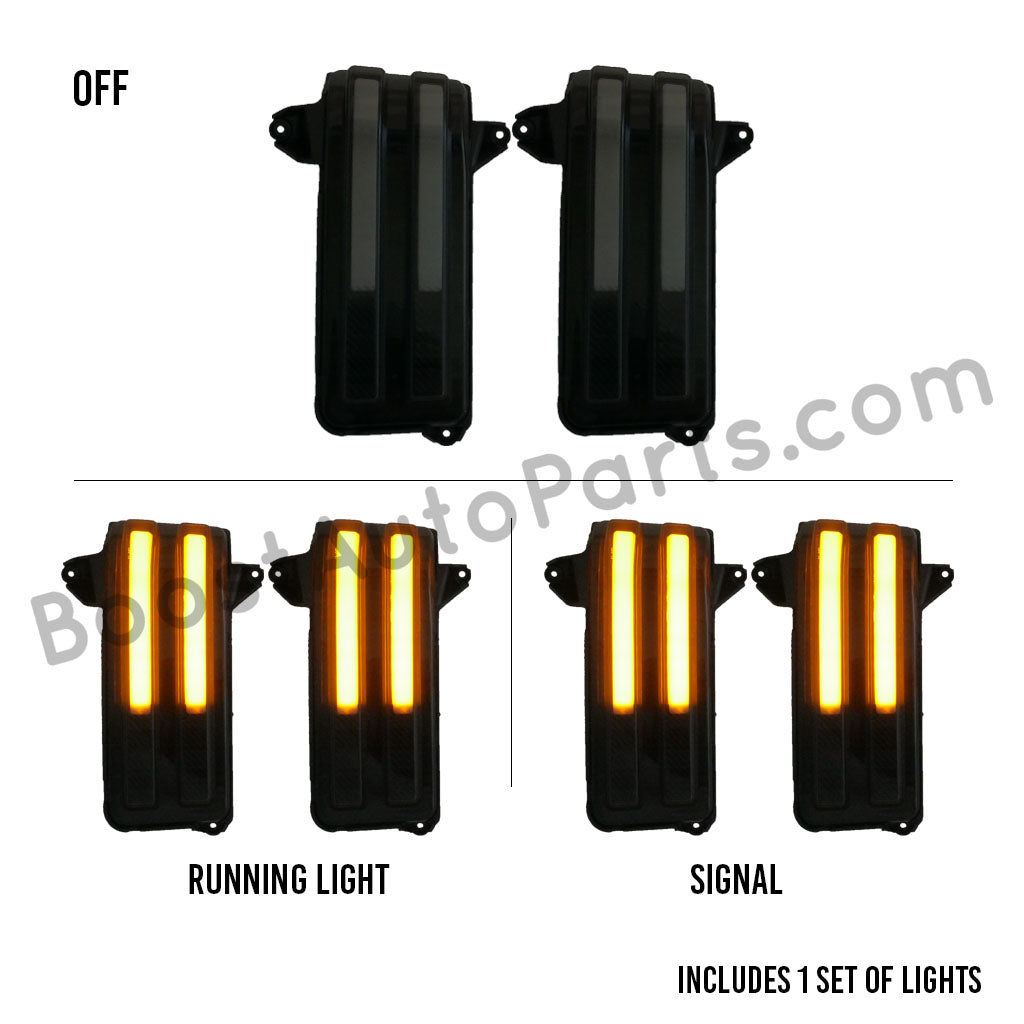 2019+ GM Silverado and Sierra Tow Mirror Marker Lights – Smoked