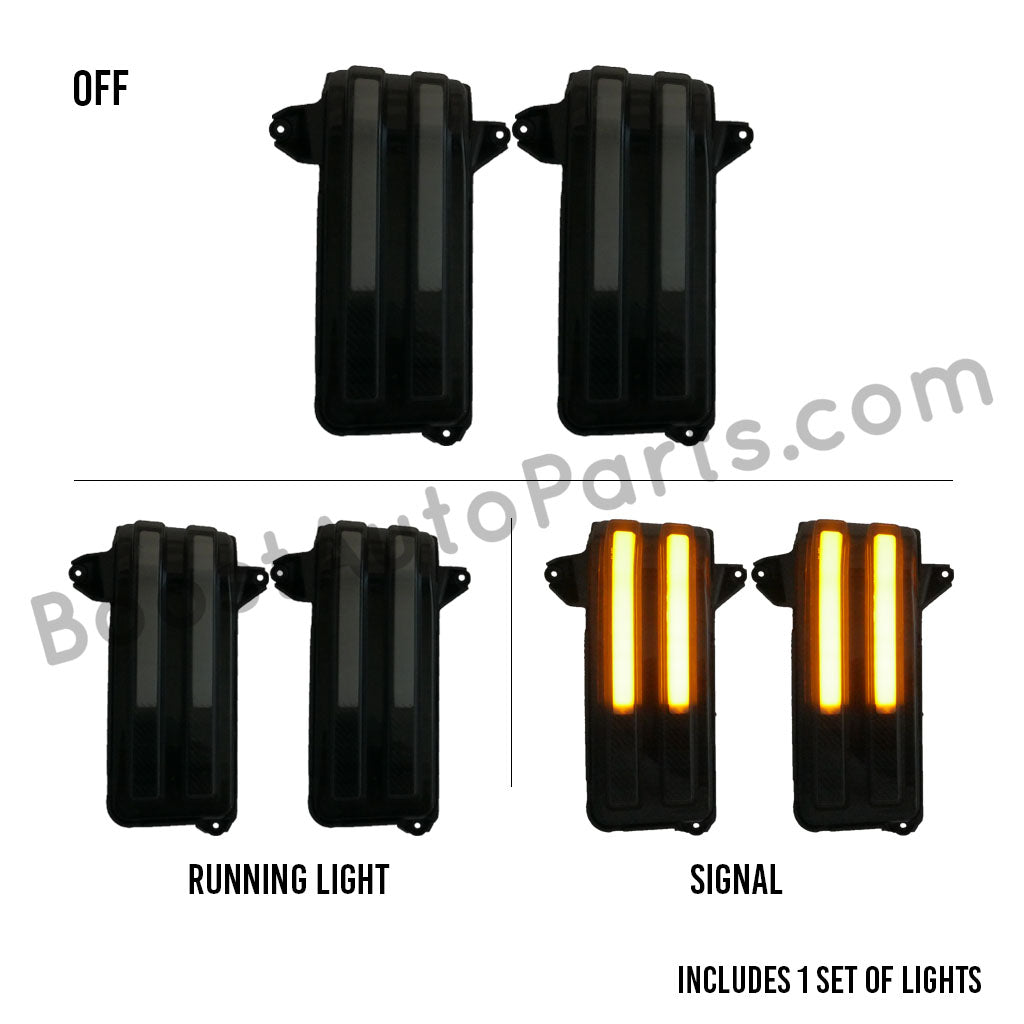 2019+ GM Silverado and Sierra Tow Mirror Marker Lights – Smoked