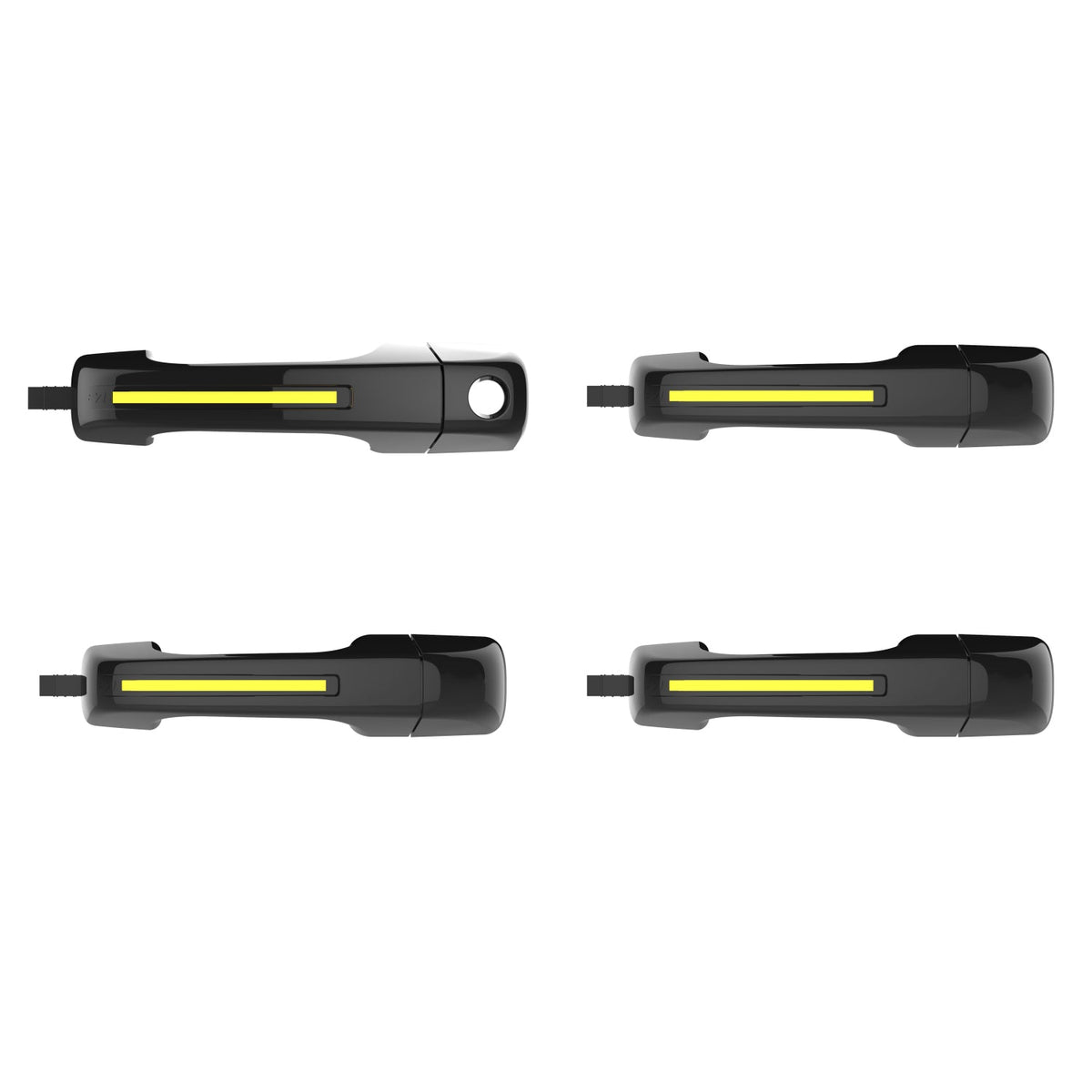ION Series LED door handles for 2019-2024 Dodge Ram 1500 – Universal Black, without passive entry