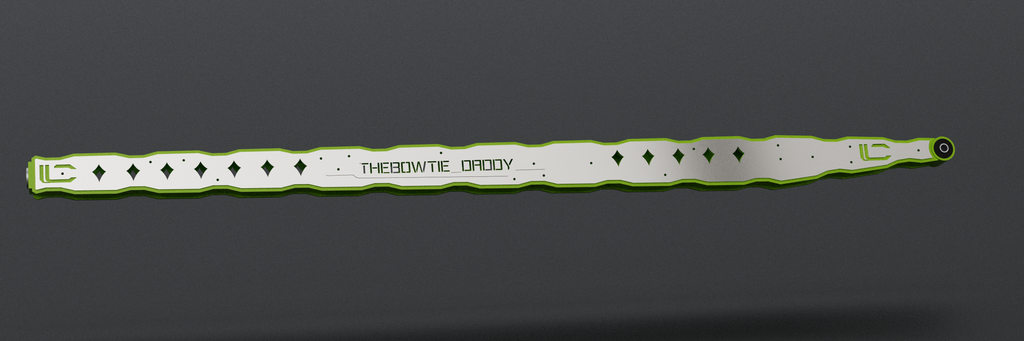 Kustom Royalties ladder bar, side view with member name plate (render)