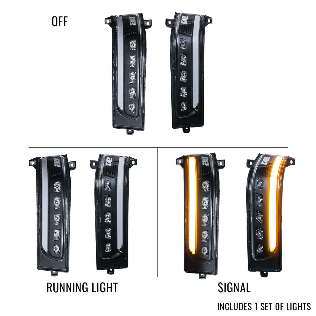 2023-2026 Ram Tow Mirror Marker Lights – Unpainted, With Spot Light, Signal Only Sequential