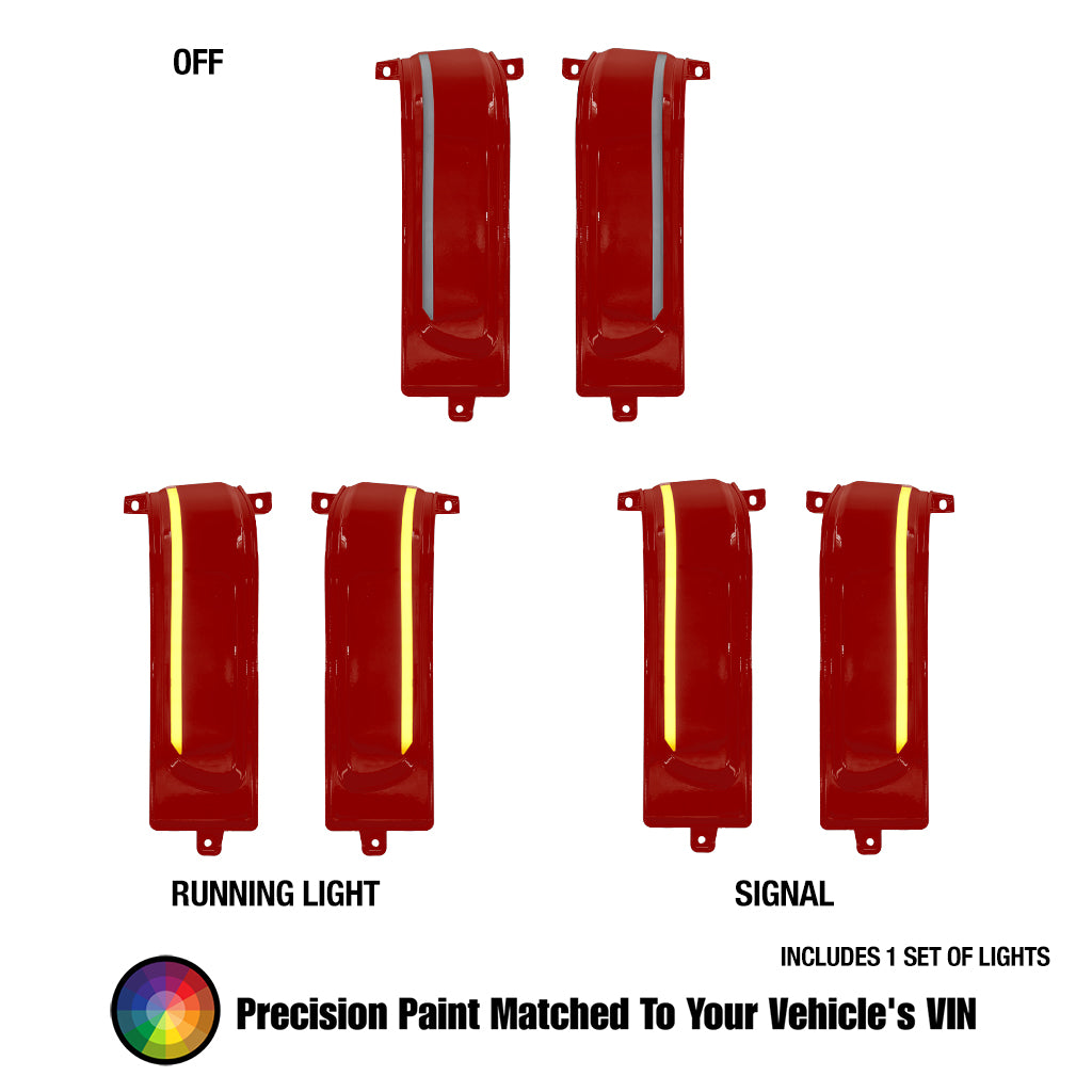2023-2026 Ram Tow Mirror Marker Lights – Painted (VIN matched), Without Spot Light, Signal & Running Light Sequential