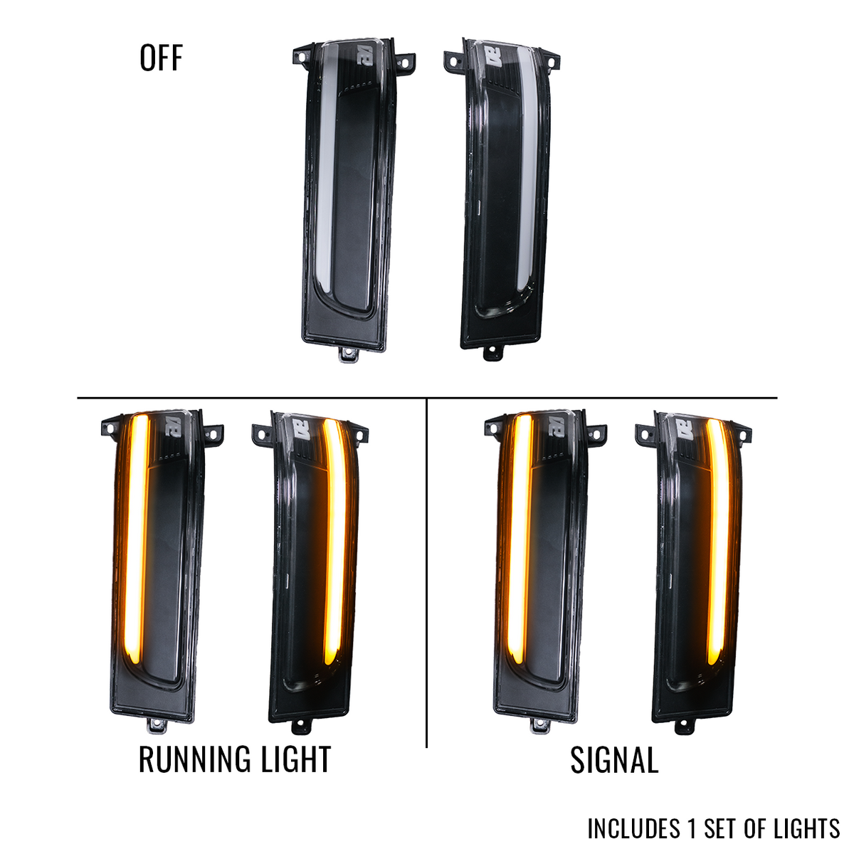 2023-2026 Ram Tow Mirror Marker Lights – Unpainted, Without Spot Light, Signal & Running Light Sequential