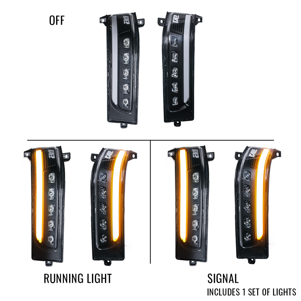 2023-2026 Ram Tow Mirror Marker Lights – Unpainted, With Spot Light
