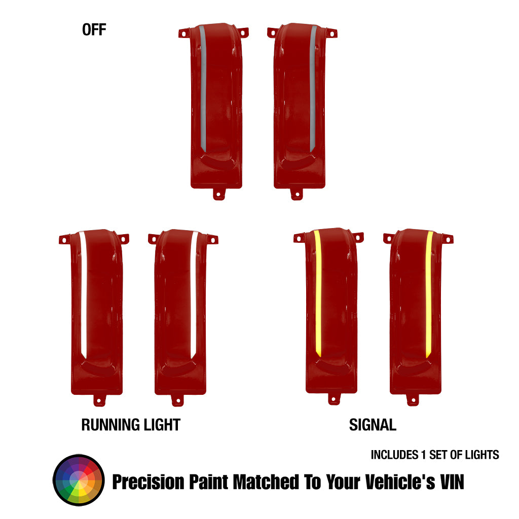 2023-2026 Ram Tow Mirror Marker Lights – Painted (VIN matched), Without Spot Light, Switchback Sequential