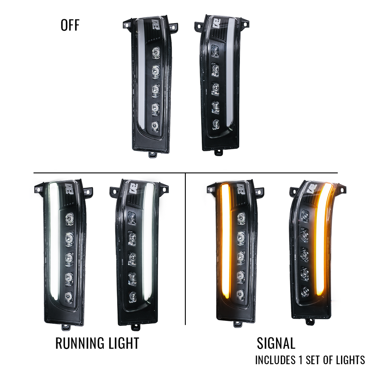 2023-2026 Ram Tow Mirror Marker Lights – Unpainted, With Spot Light